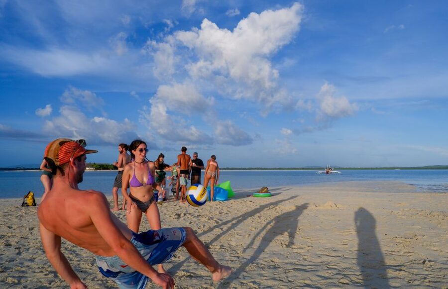 Bohol Virgin Island Sunset Tour - Filipino fruit, shallow water snacks, and rum and Coke