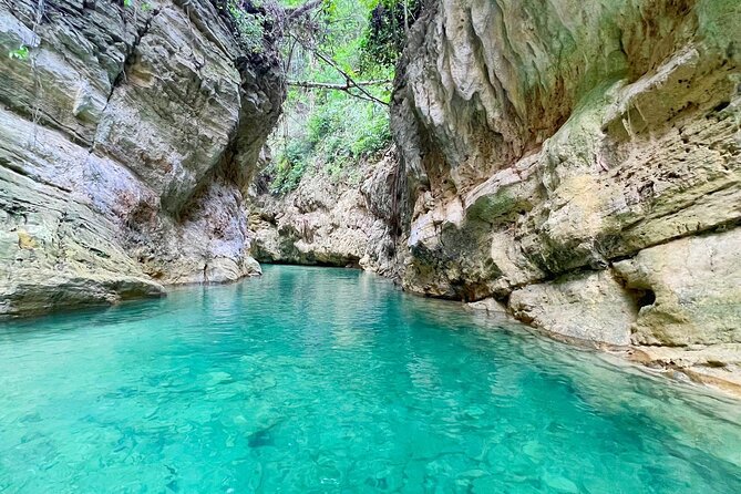 Canyoneering Cebu in Kawasan falls + meals + Cebu transfer option - Trek or PHP 500 zipline into the canyon