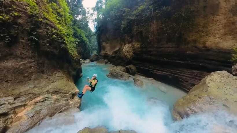 Cebu: Kawasan Falls Canyoneering Tour with Ziplining & Lunch - Inside the canyon: jumps, slides, and blue-green pools