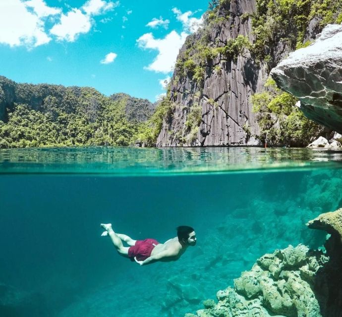 From Coron: Twin Lagoon and Skeleton Wreck Cruise with Lunch - Siete Pecados and the coral reef