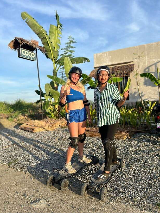 Siargao : Sunset 2 Hours Guided Electric Skate Experience - The return ride in golden-hour light